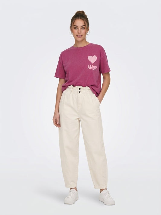 Camiseta AMOR frambuesa & fucsia rosa claro