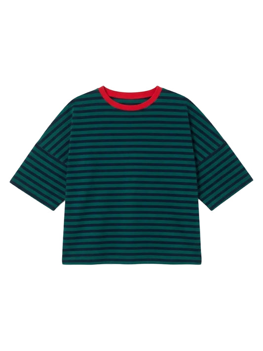 Camiseta rayas verde & azul marino
