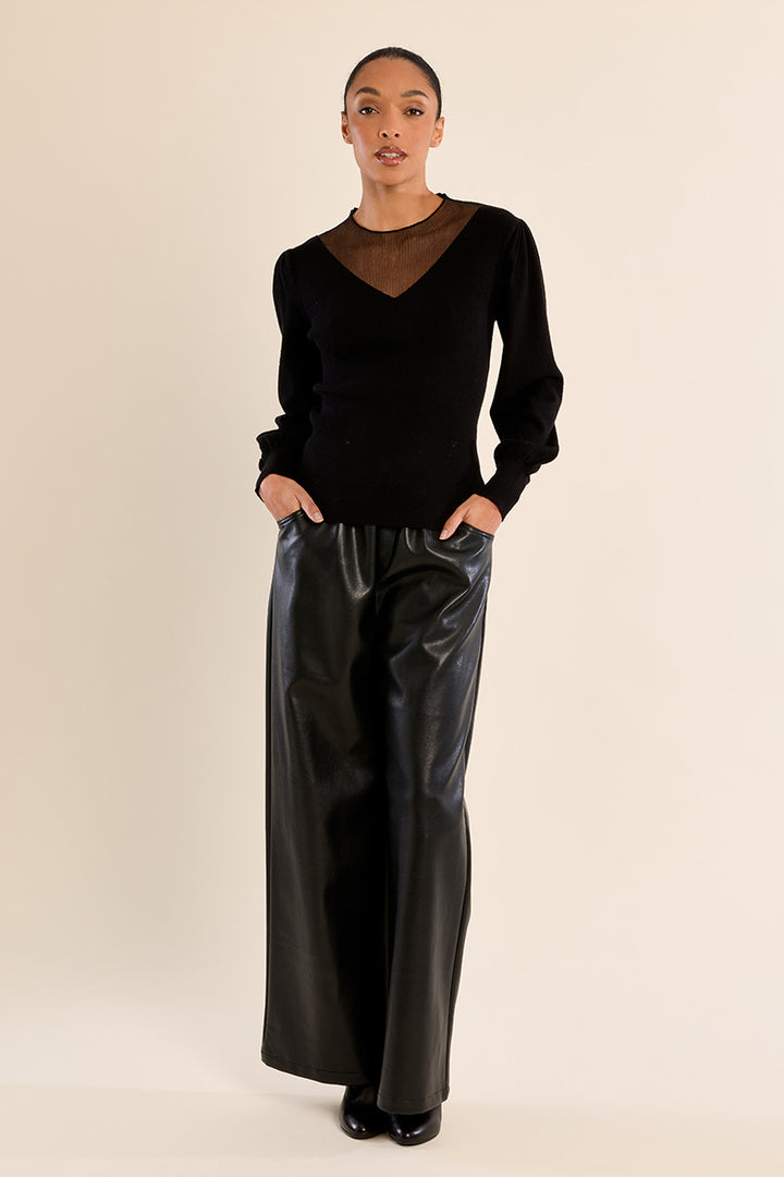 Jersey cuello V transparencia MOLLY BRACKEN