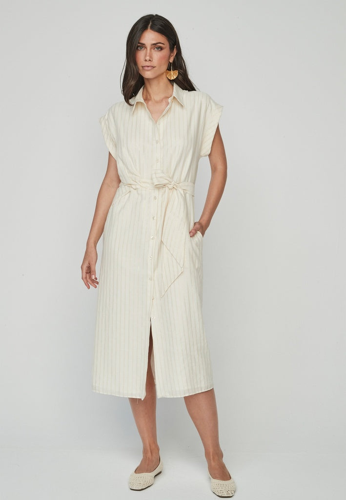 Vestido camisero rayas lurex UNIQUE UNLIMITED