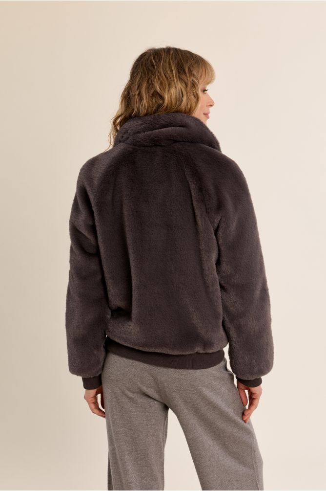 Chaqueta peluche gris oscuro MOLLY BRACKEN