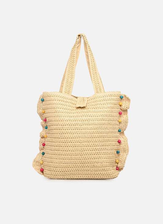 Bolso rafia Abalorios MOLLY BRACKEN