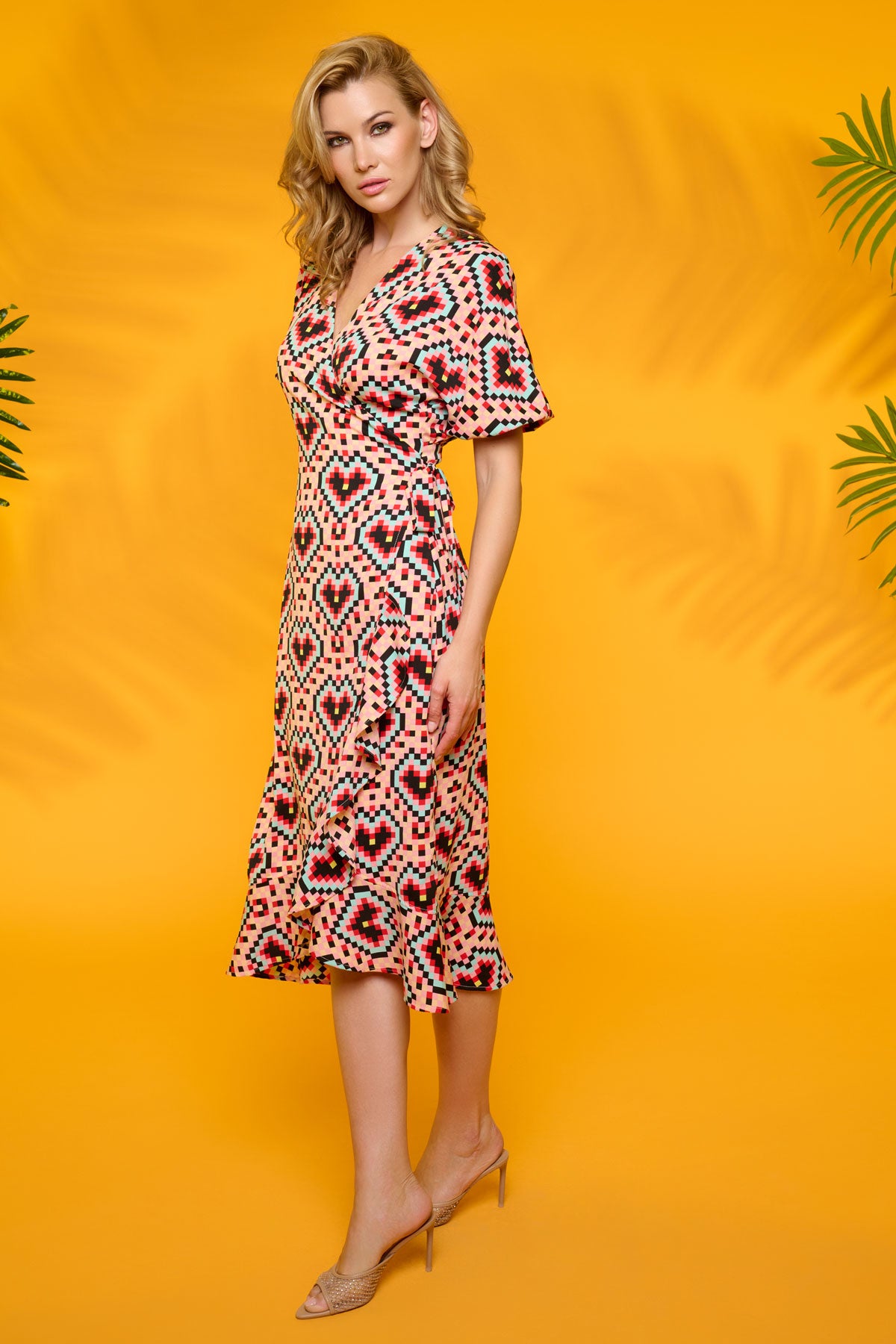 Vestido midi  pixel corazones  MINUETO