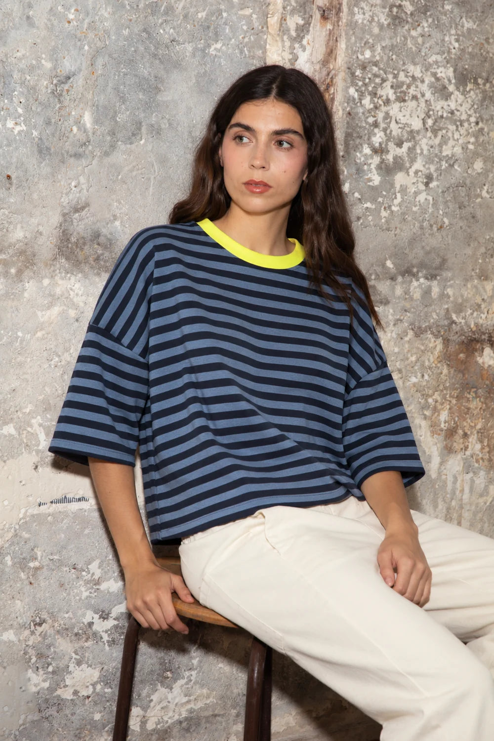 Camiseta rayas marino & denim
