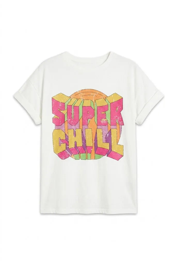 Camiseta SUPER CHILL color blanco