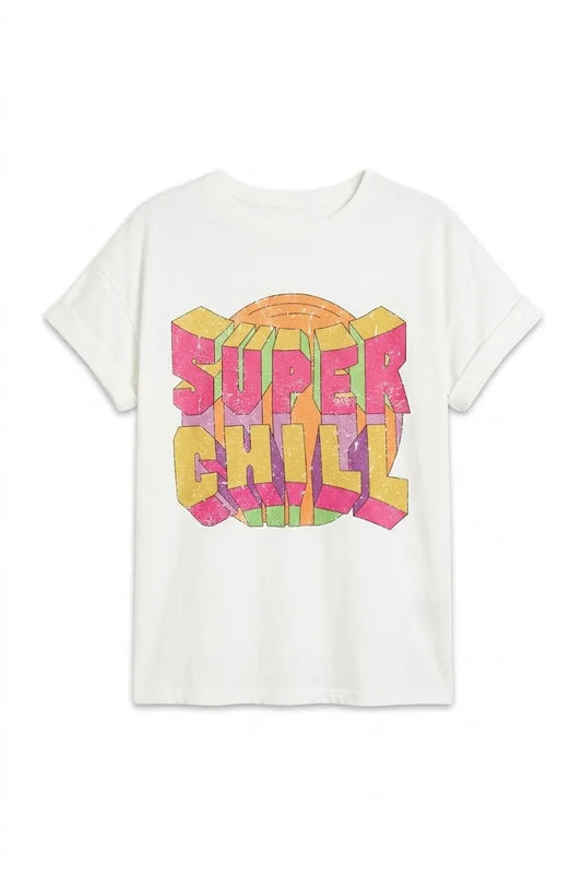 Camiseta SUPER CHILL color blanco
