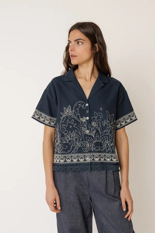 Camisa bordado contraste INDI & COLD