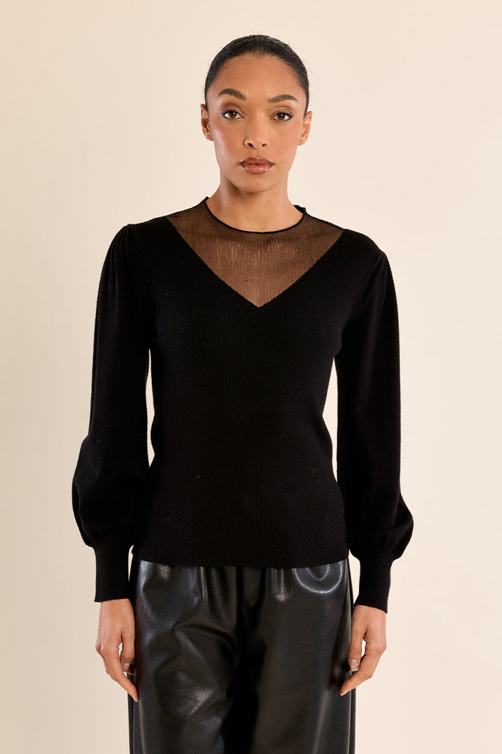 Jersey cuello V transparencia MOLLY BRACKEN