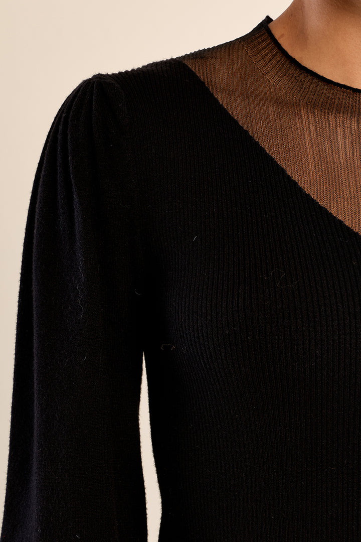 Jersey cuello V transparencia MOLLY BRACKEN