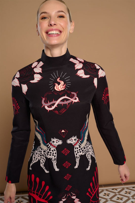 Vestido estampado místico MINUETO