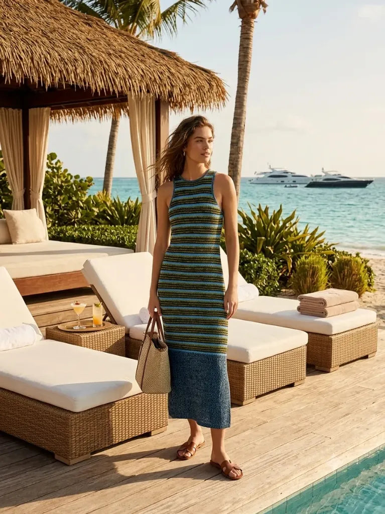 Vestido rayas lentejuelas SCOTCH & SODA