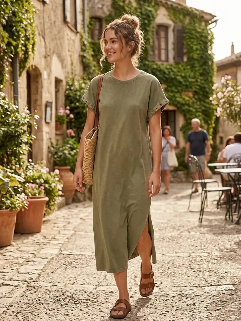 Vestido midi Army kaki