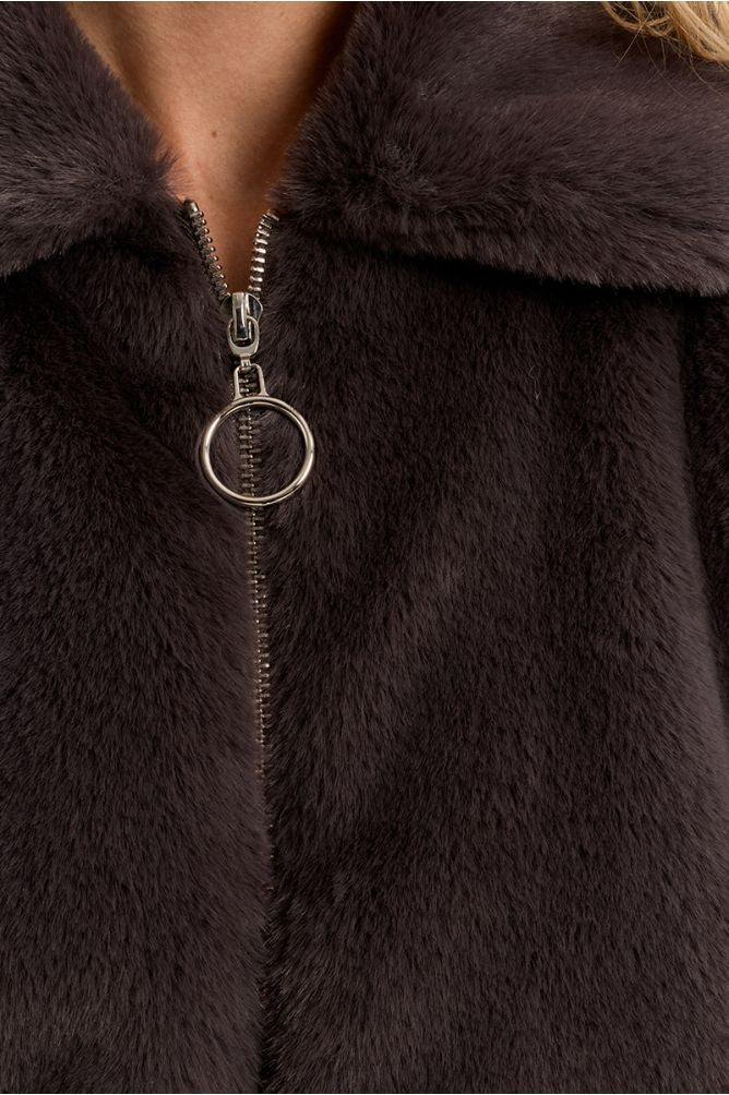 Chaqueta peluche gris oscuro MOLLY BRACKEN