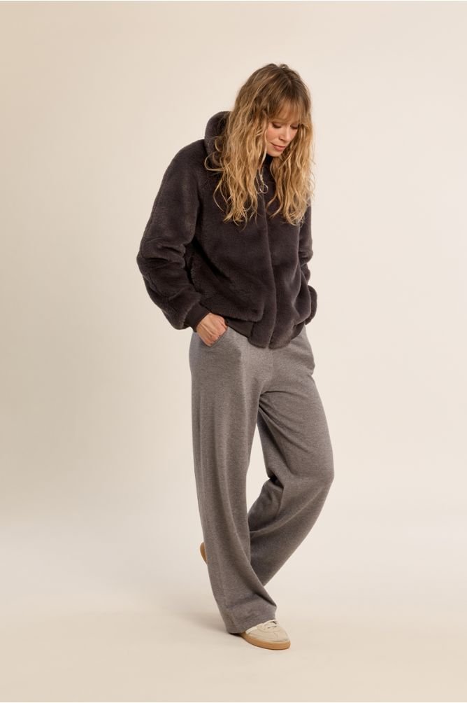 Chaqueta peluche gris oscuro MOLLY BRACKEN