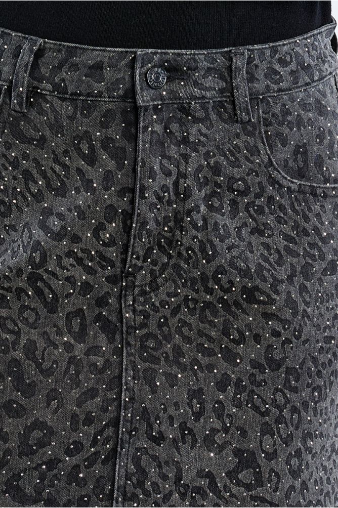Falda vaquera animal & strass LILI SIDONIO