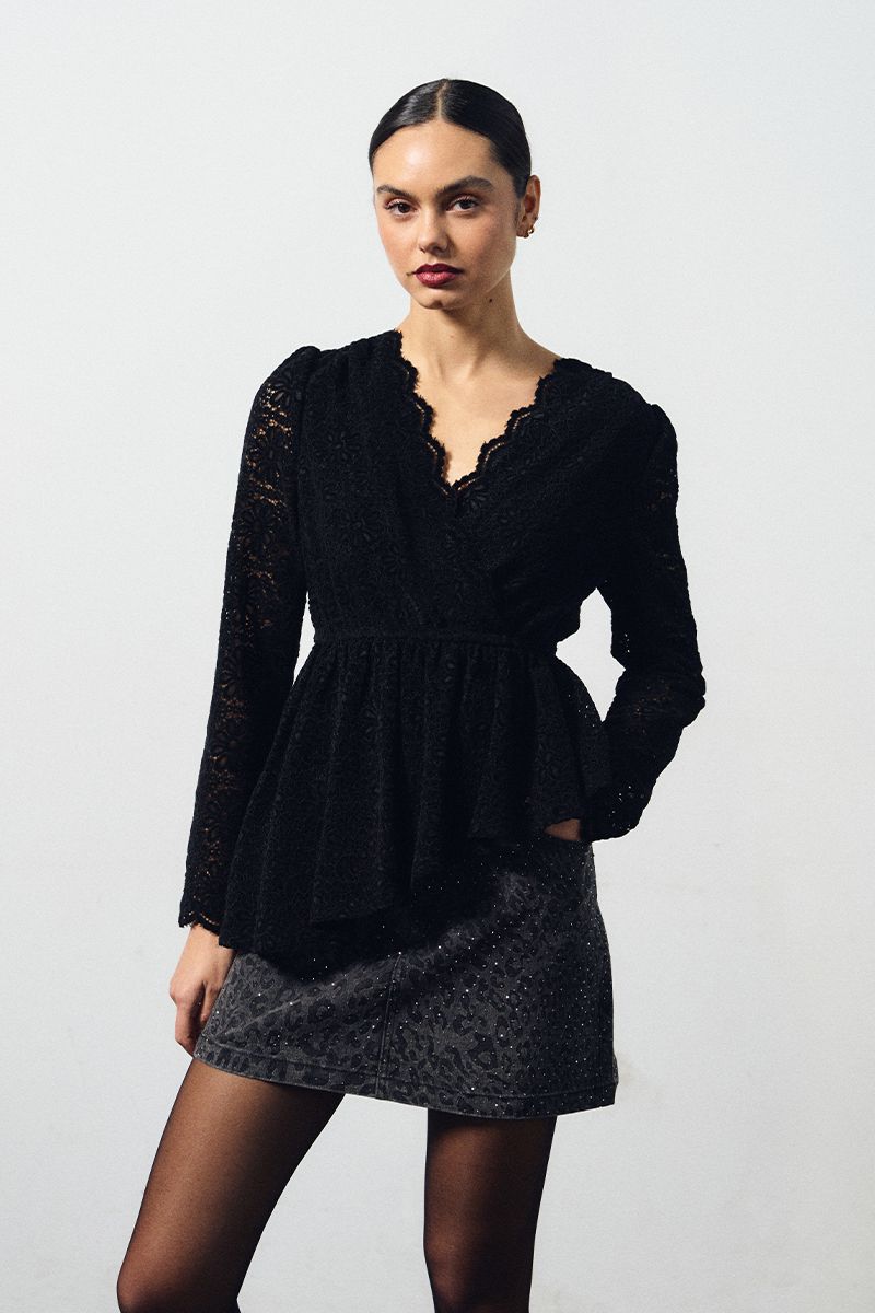 Falda vaquera animal & strass LILI SIDONIO