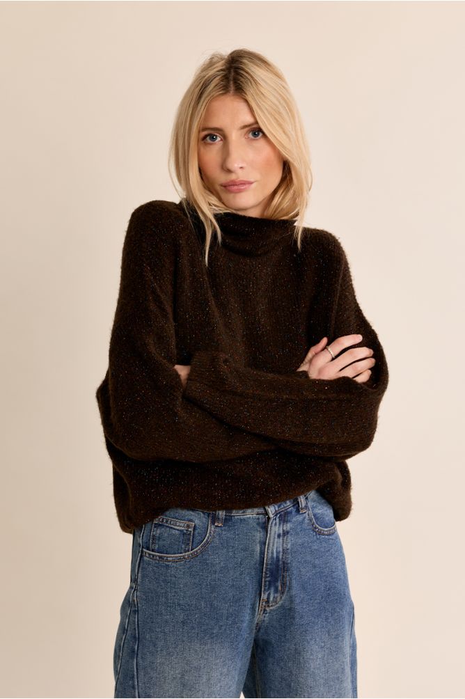 Jersey chocolate con strass MOLLY BRACKEN