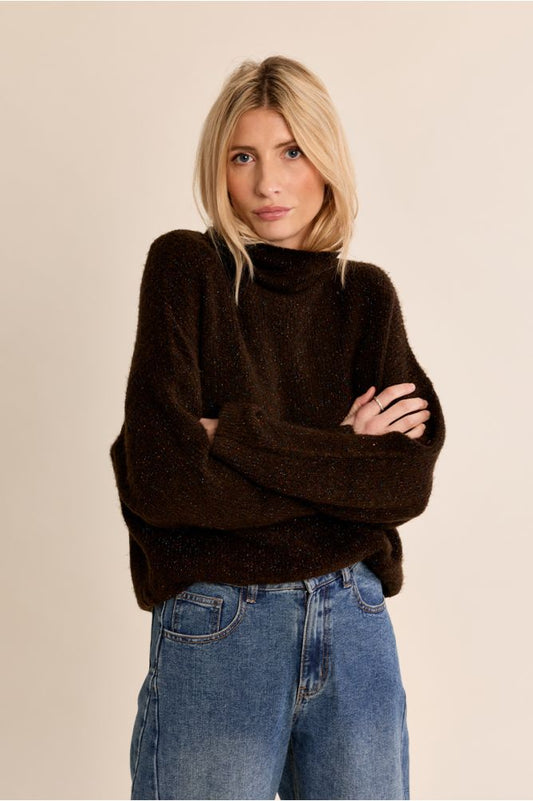 Jersey chocolate con strass MOLLY BRACKEN