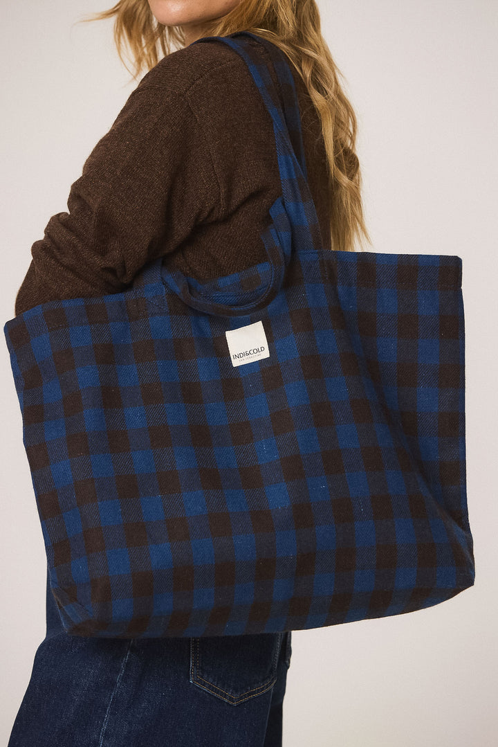 Bolso shopper cuadros azul klein INDI & COLD