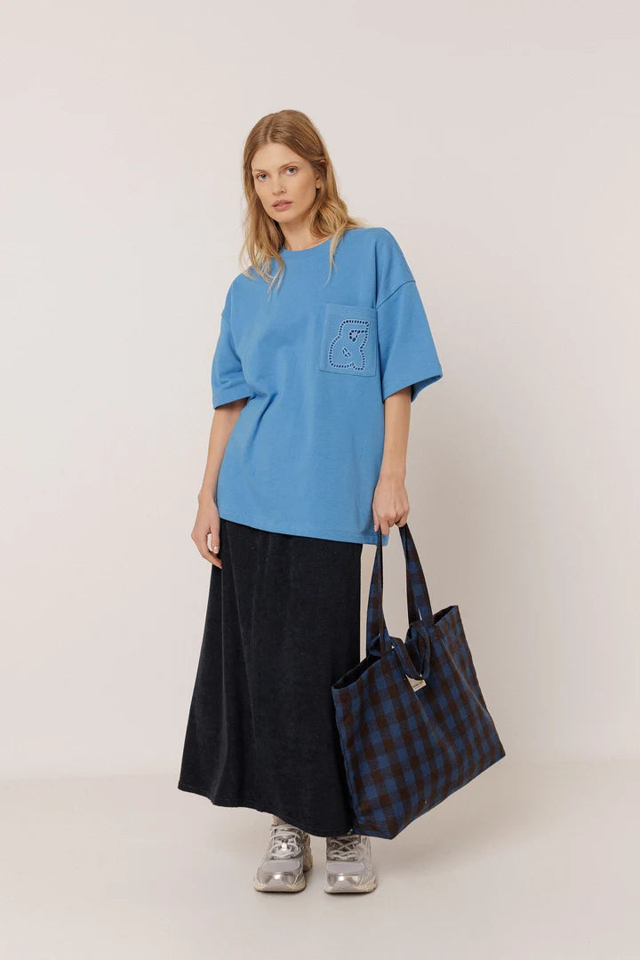 Bolso shopper cuadros azul klein INDI & COLD