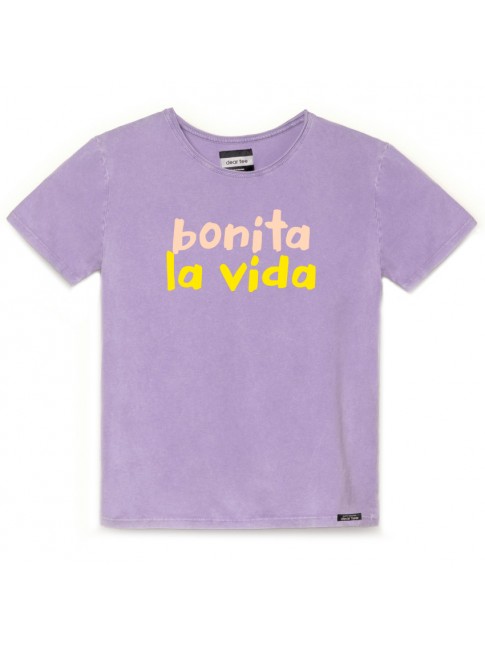 Camiseta impresión bonita color lila envejecido