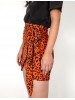 Mini falda cruzada estilo pareo animal print leopardo naranja 