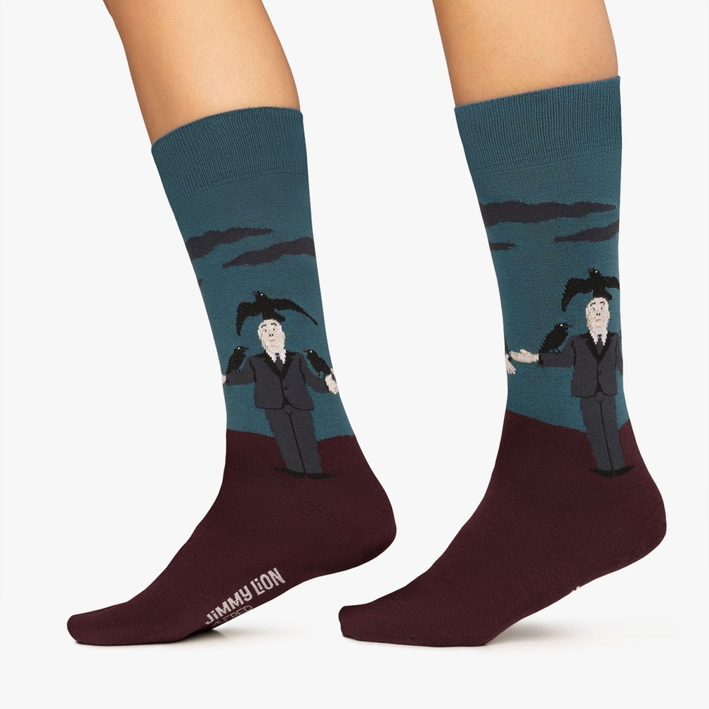 Calcetines HITCHCOCK CROWS  color rojo oscuro JIMMY LION