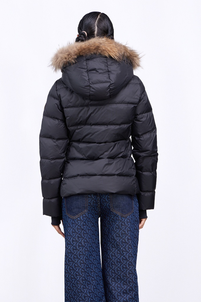 Plumífero con capucha de pelo black GERTRUDE+GASTON 