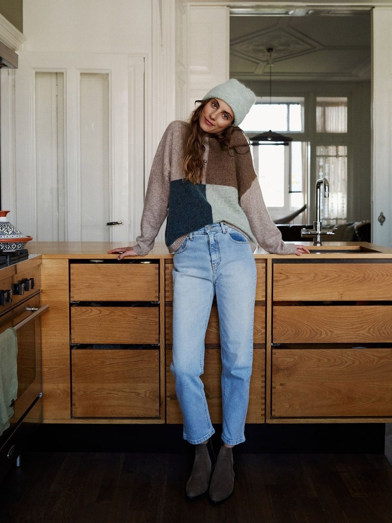 Pantalón MOM denim used color negro (copia)