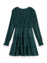 Vestido tejido jacquard con lurex color verde