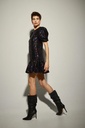 Vestido mini negro lentejuelas multicolor DOLORES PROMESAS