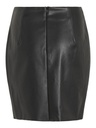 Falda mini revestida efecto cuero color negro