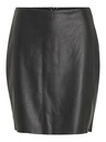 Falda mini revestida efecto cuero color negro