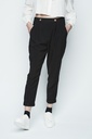 Pantalón de mujer tobillero con pliegues color negro