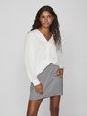 Blusa cuello V color blanco nieve