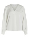 Blusa cuello V color blanco nieve