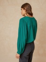 Camisa fluida dobby color verde 