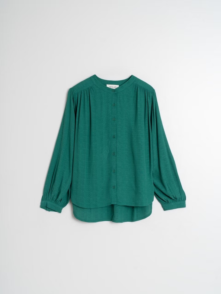 Camisa fluida dobby color verde 