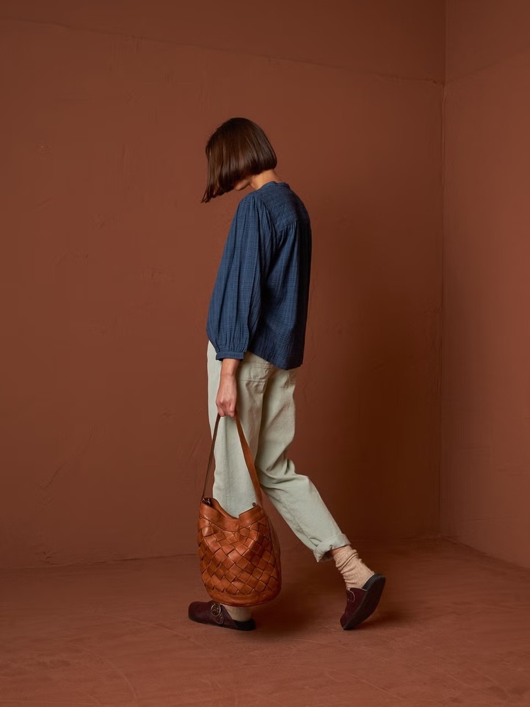 Camisa tessa melange color indigo