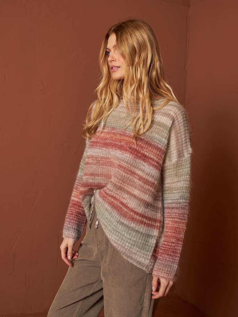 Jersey multicolor punto calado space dye 