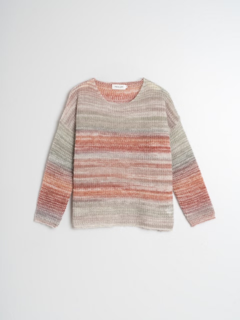 Jersey multicolor punto calado space dye 