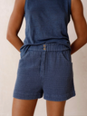 Pantalón short rústico color índigo