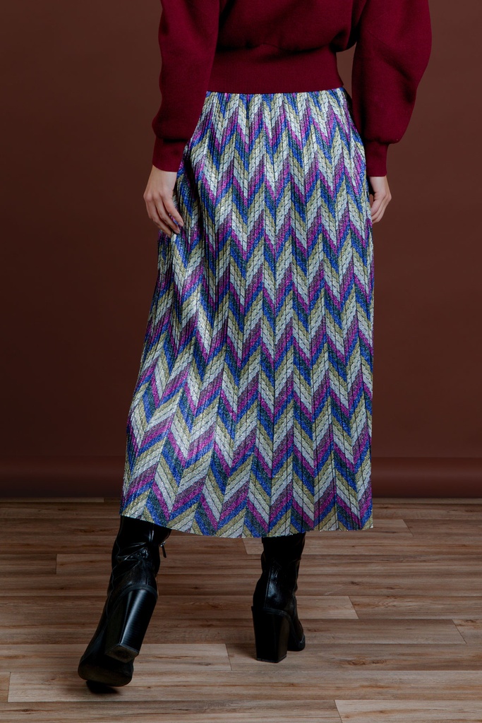 Falda maxi tejido multicolor brillante