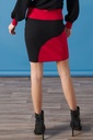 Falda de punto estampado color block