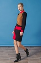 Falda de punto estampado color block