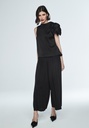 Pantalón plisado ancho color negro