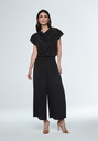 Pantalón plisado ancho color negro