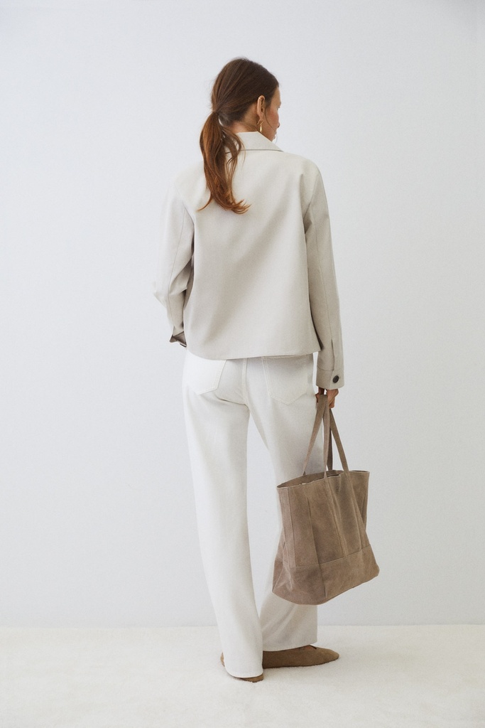 Pantalón recto holgado blanco