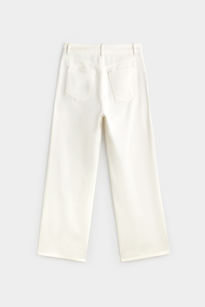 Pantalón recto holgado blanco