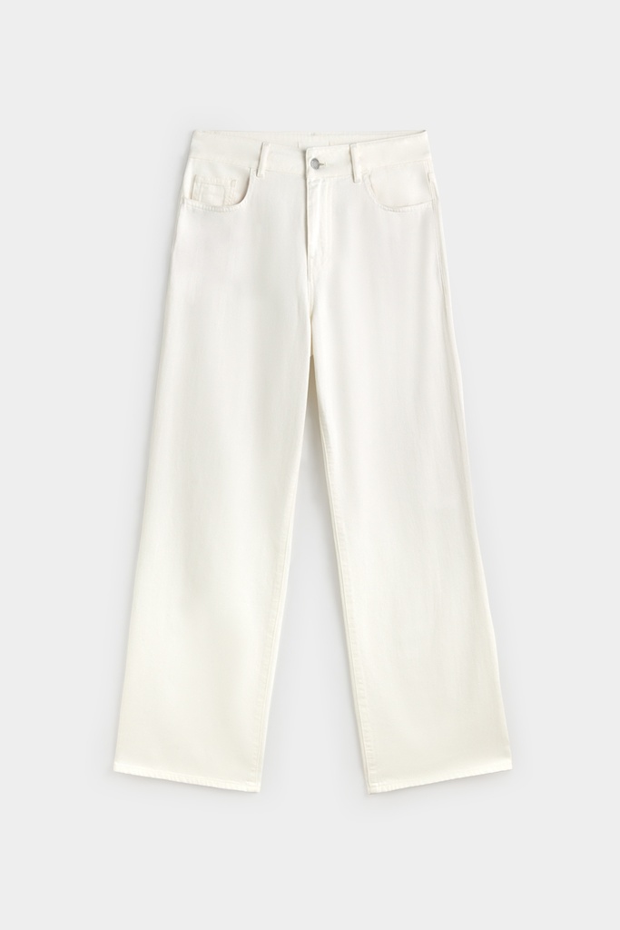 Pantalón recto holgado blanco